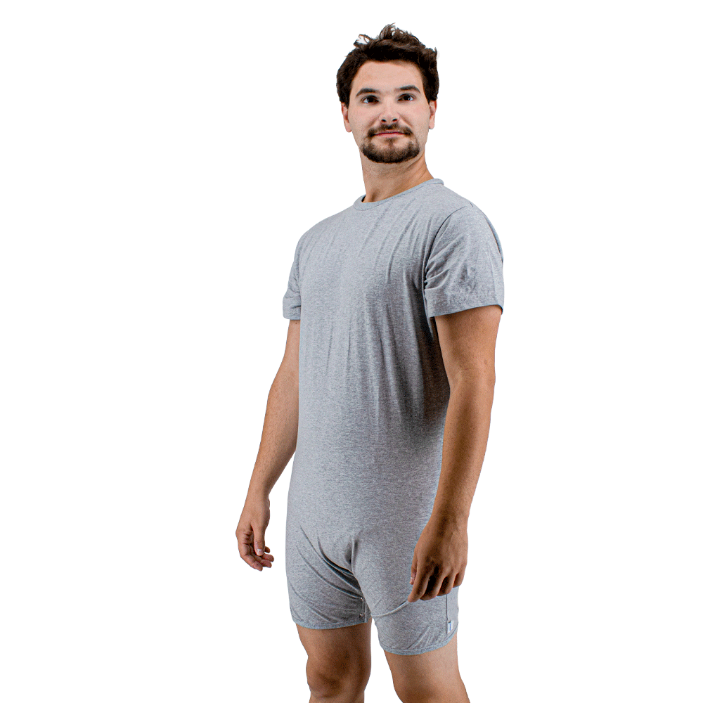Grey Snappies Romper