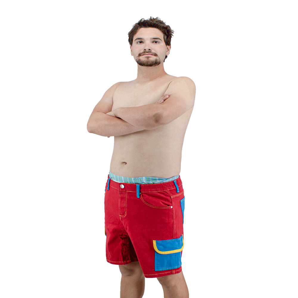 Adult Baby Cargo Shorts Red Age Regression Clothes Tykables