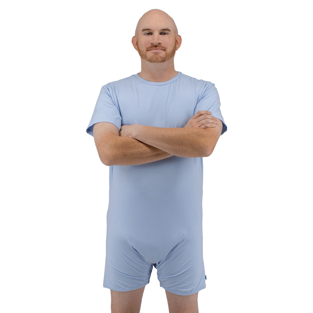 Baby Blue Snappies Romper