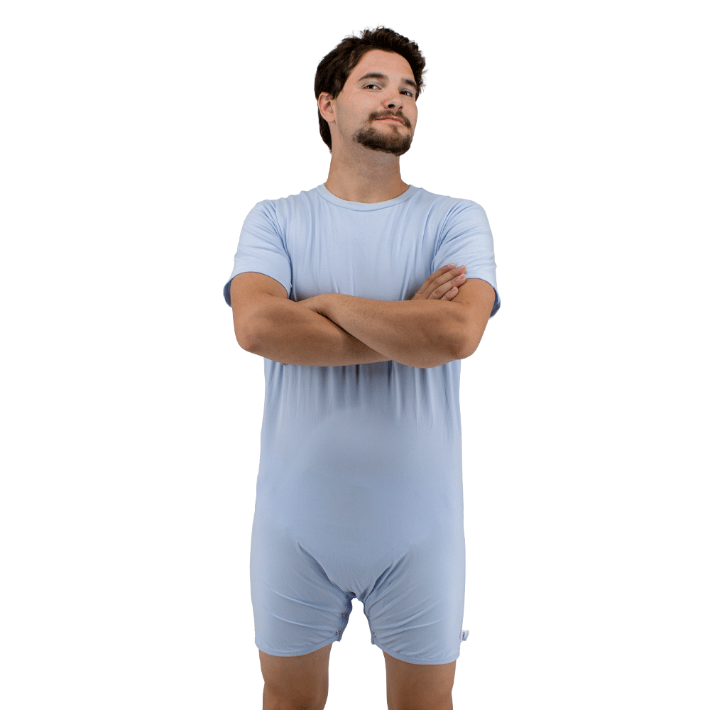 Baby Blue Snappies Romper